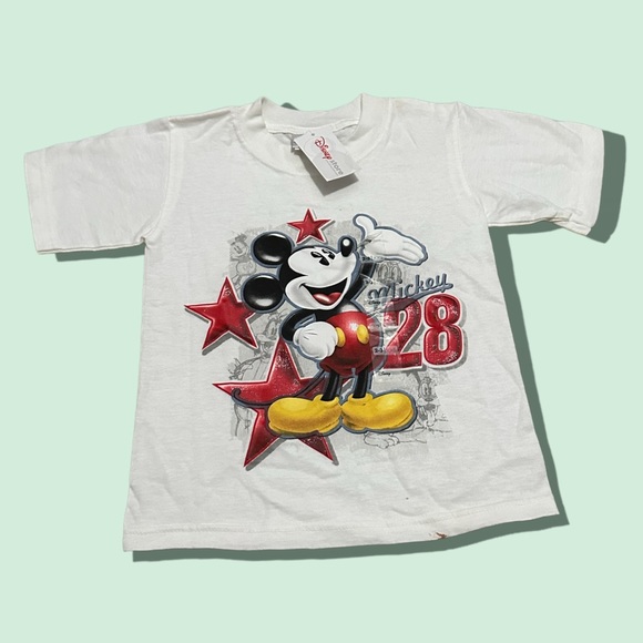 Disney Other - NWT Disney Store Mickey Mouse White Red Short Sleeve Tee Shirt Sz 2-3 XXS